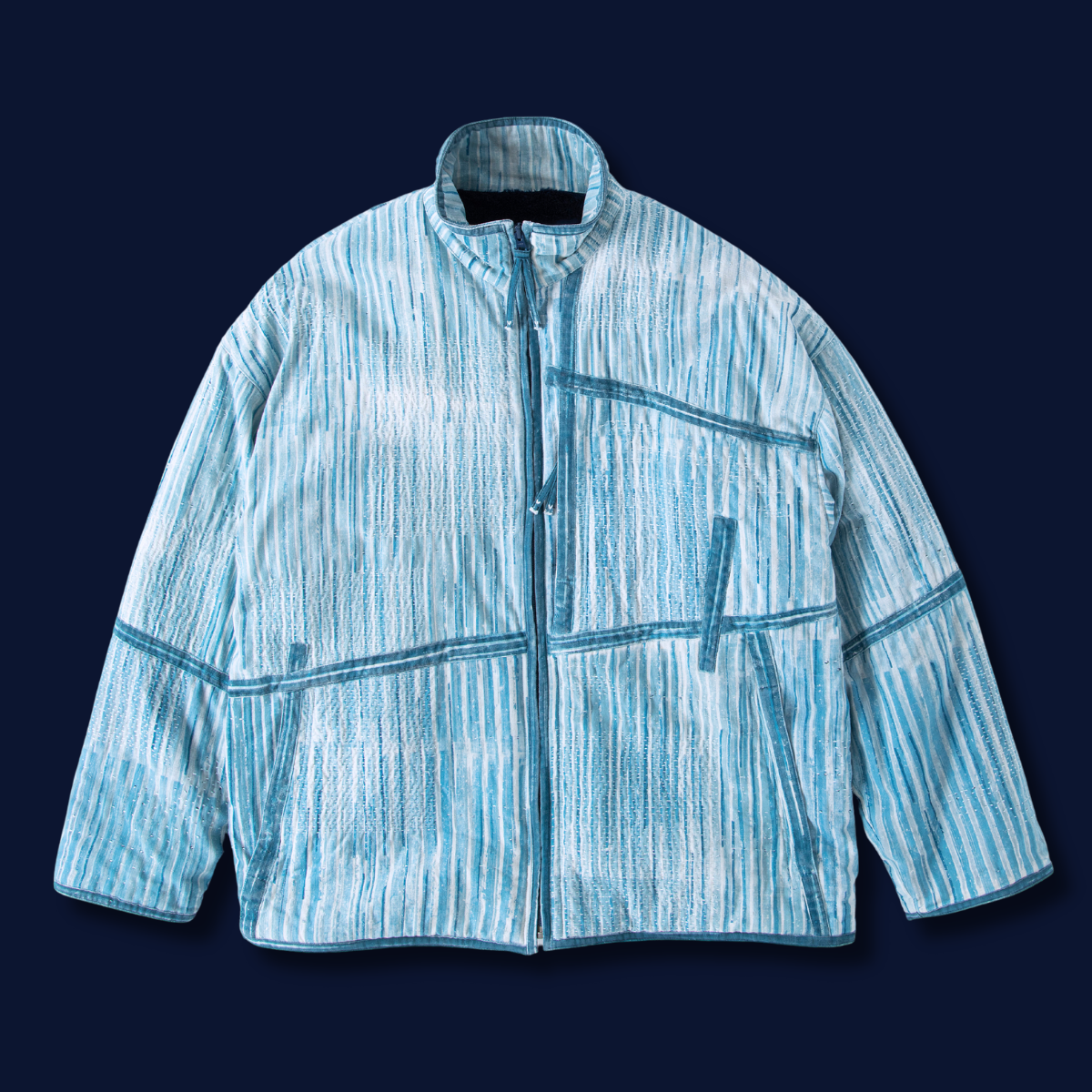 KOKIJI BLUE STRIPE JACKET HIGH LOFT FLEECE(POLARTEC