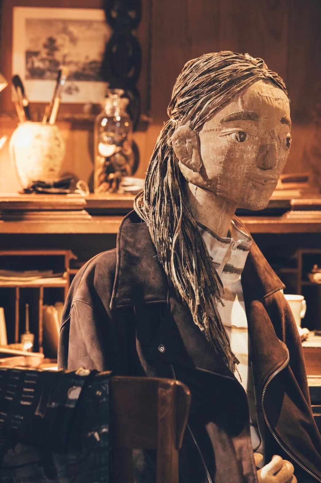 LEATHER SUEDE RIDERS JACKET W/SILVER BUTTONS (ENTREFINO)