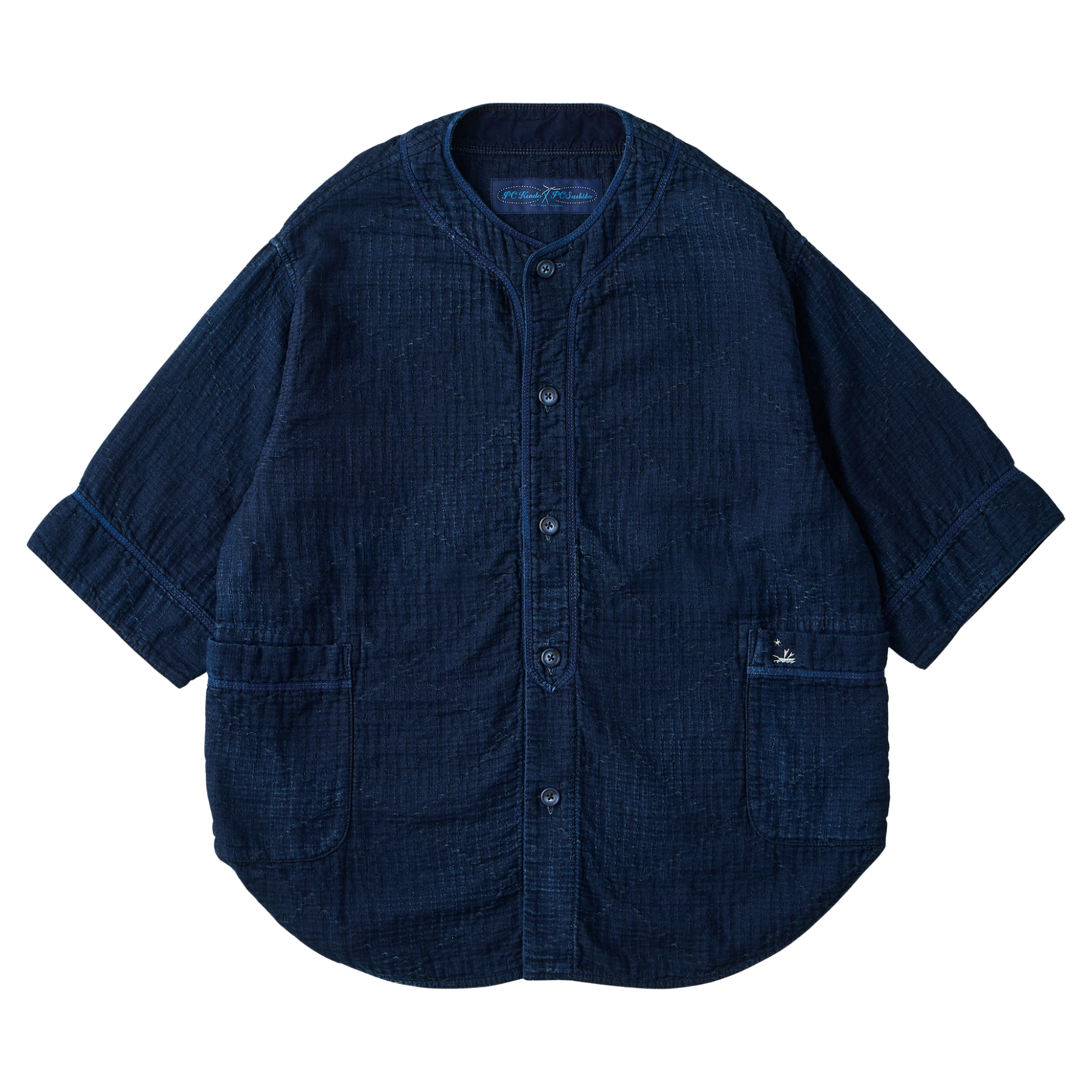 いだちゃんねる　sakyokuベースボールシャツ　サイコver SASHIKO STRIPE BASEBALL SHIRT CUSTOM（サシコ ストライプ ベース