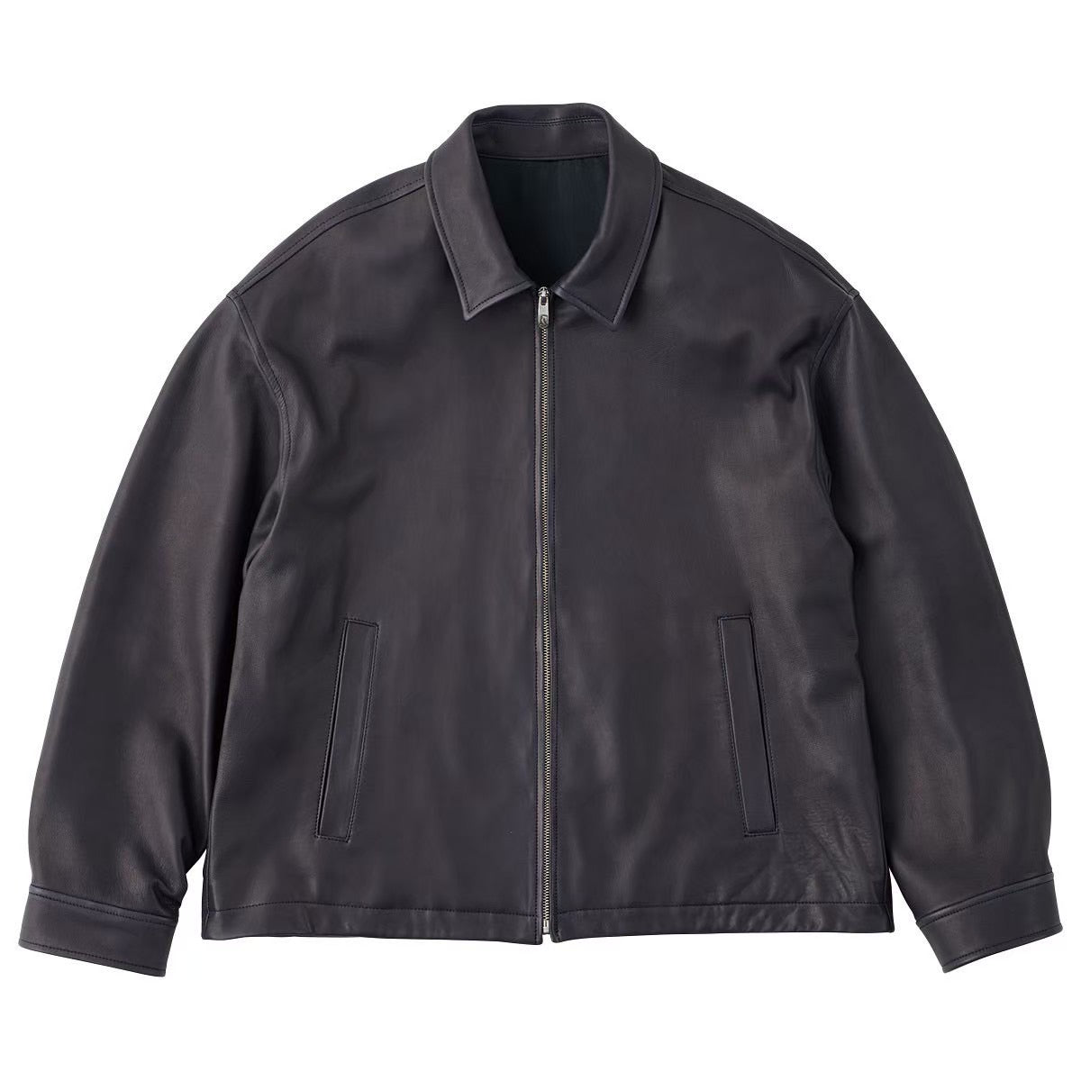 LEATHER ZIP UP JACKET W / LOVE & PEACE SILVER (ENTREFINO)