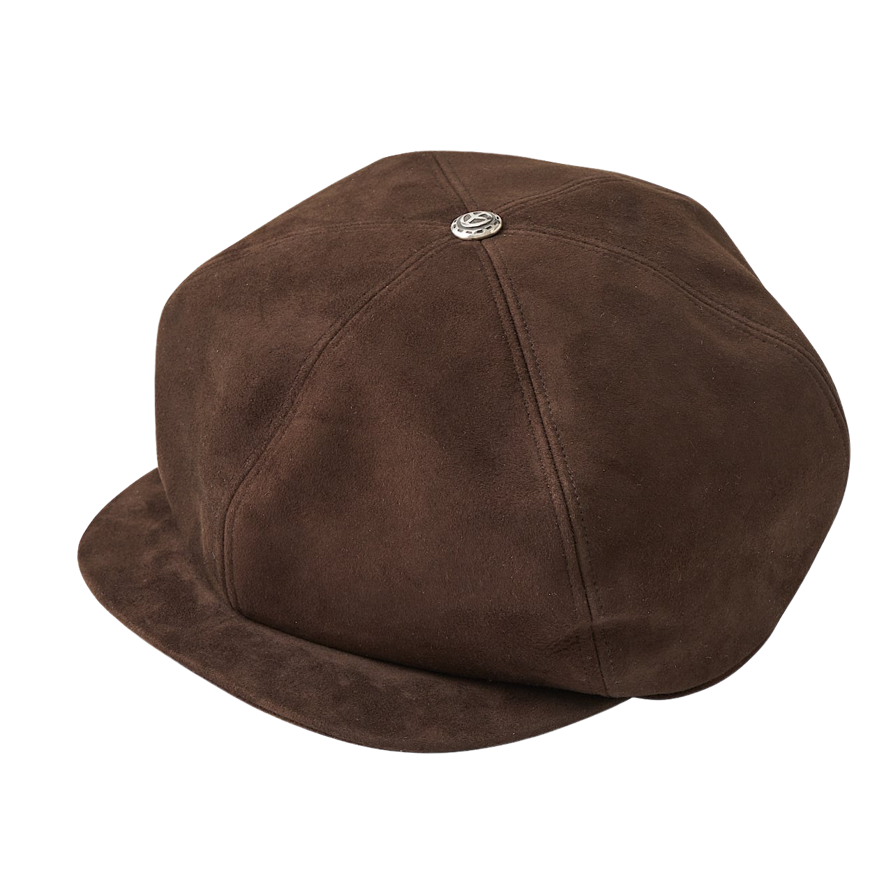 LEATHER SUEDE CASQUETTE W/SILVER BUTTON (ENTREFINO)