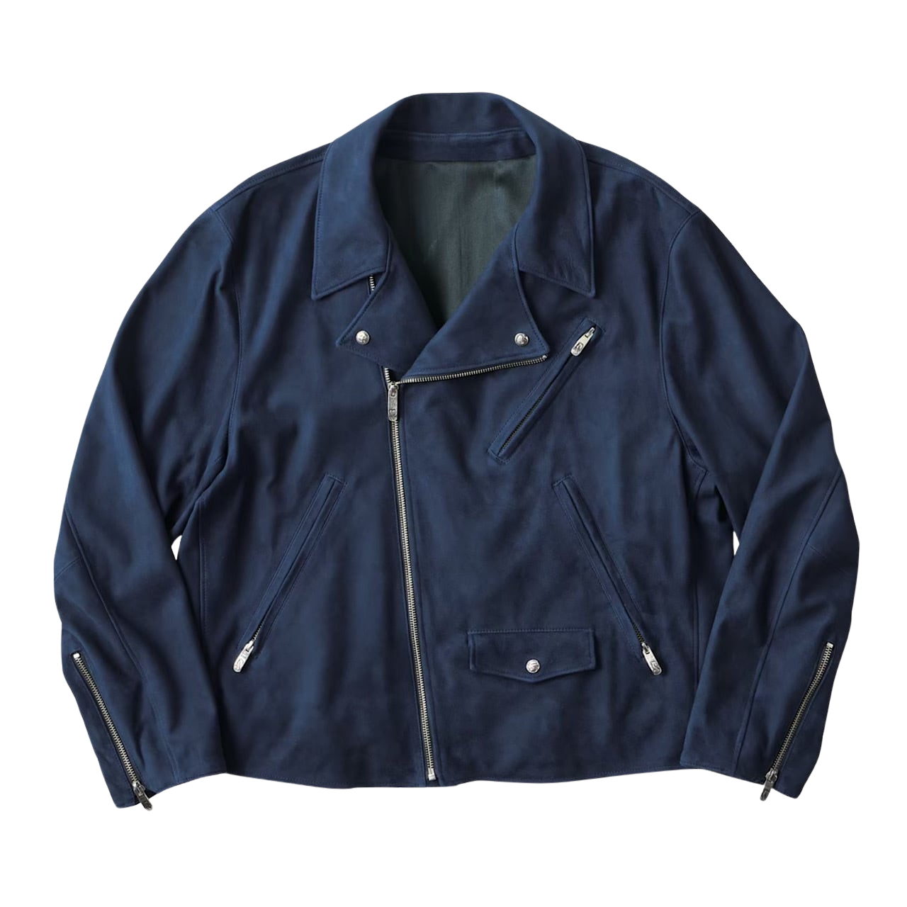 LEATHER SUEDE RIDERS JACKET W/SILVER BUTTONS (ENTREFINO)