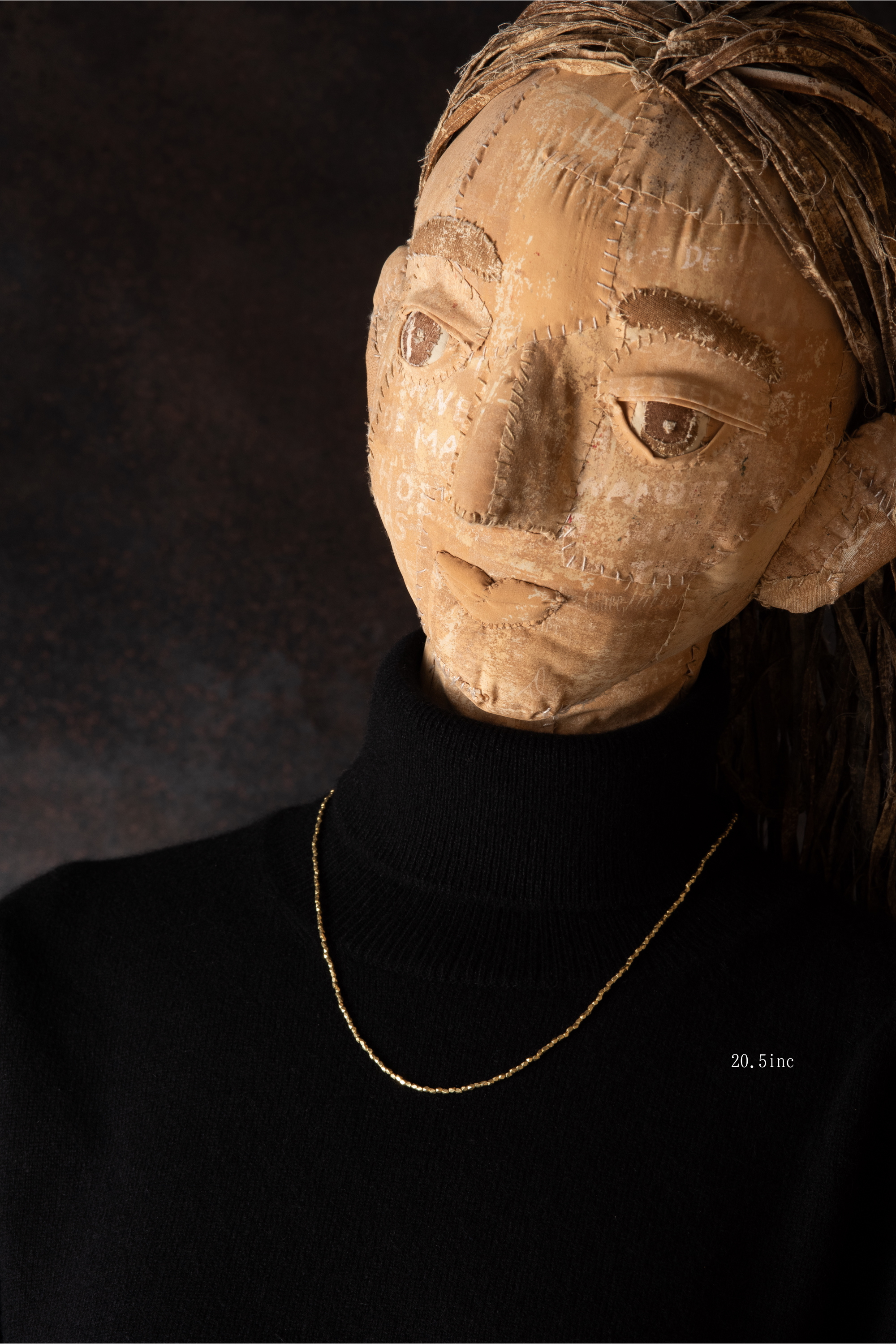 "PC GINZA EXCUSIVE" ANTIQUE GOLD & YELLOW GOLD BEADS NECKLACE 20.5