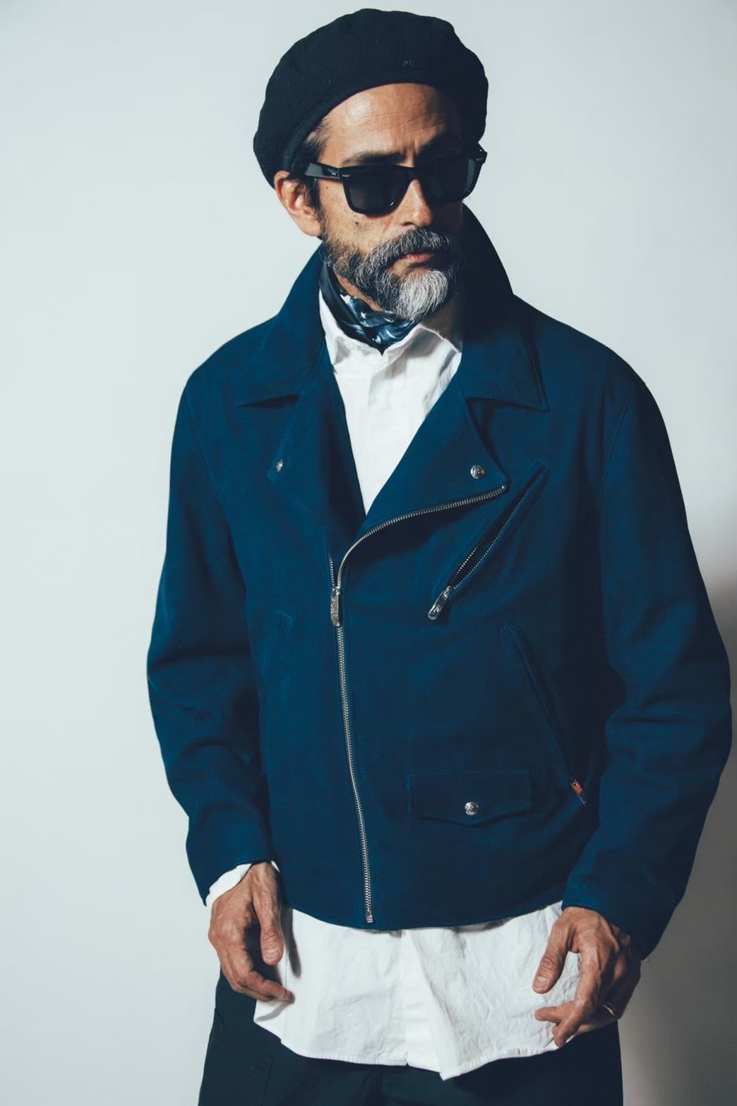 LEATHER SUEDE RIDERS JACKET W/SILVER BUTTONS (ENTREFINO)