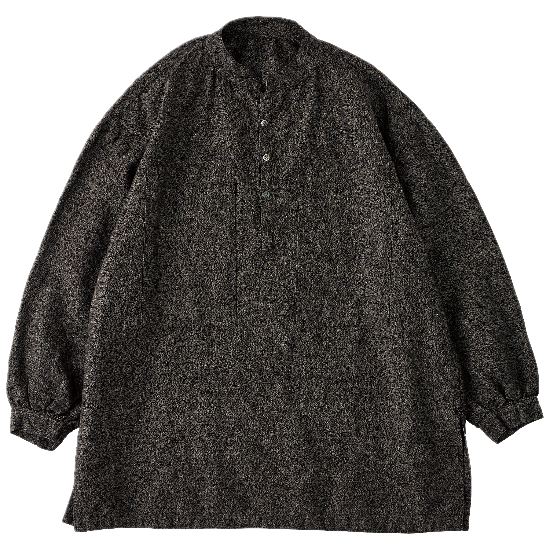 ”PC EXCLUSIVE” BRESSON STAND COLLAR LONG SMOCK SHIRT