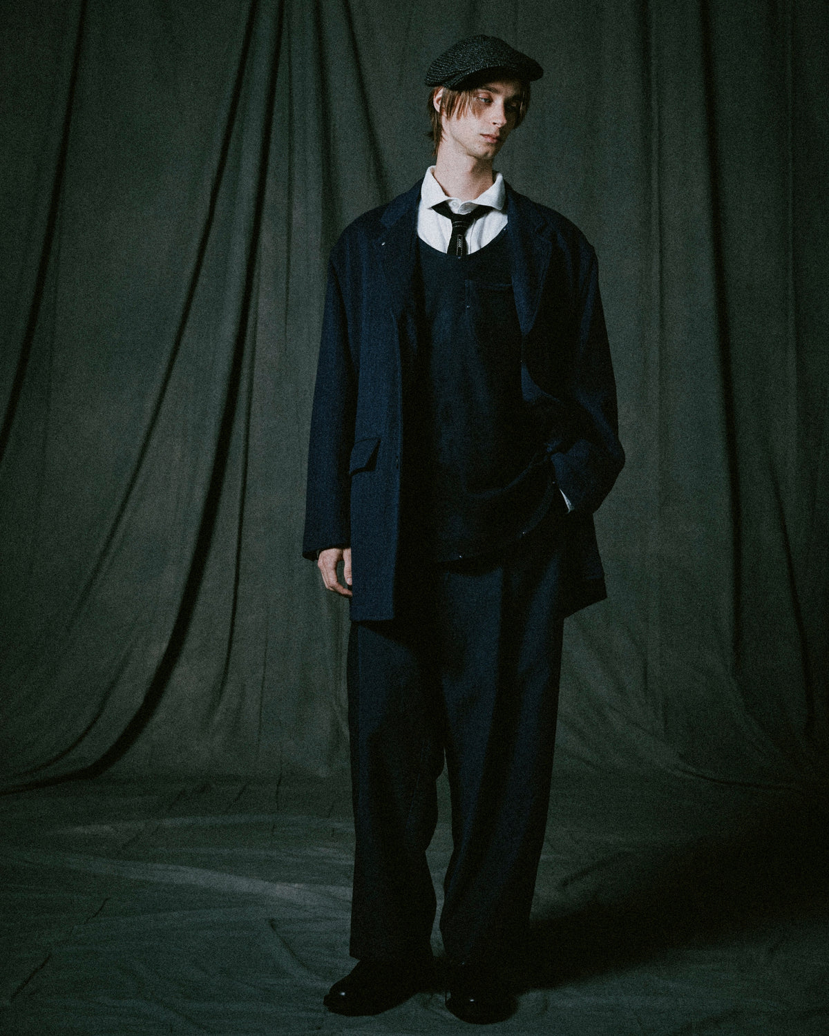 LEATHER SUEDE VEST W / LAPIS & SILVER (PC GINZA EXCLUSIVE)