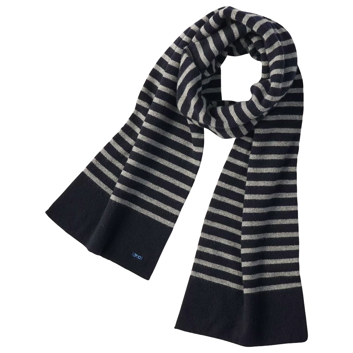 CASHMERE KNIT BORDER STOLE (BABY CASH)