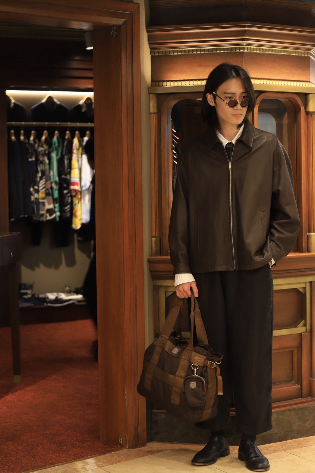 "CINEMA EXCLUSIVE" SUPER NYLON TOTE BAG -BROWN-