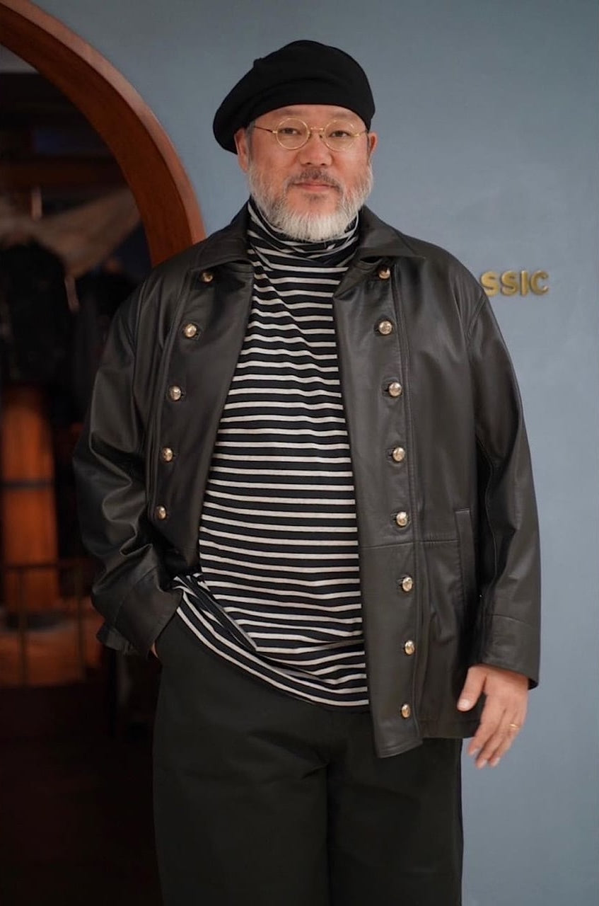 DEERSKIN ANCHOR JACKET W/SILVER BUTTONS