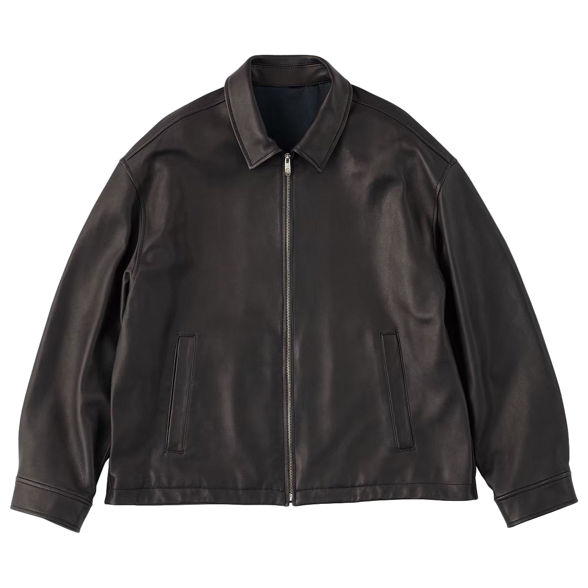 LEATHER ZIP UP JACKET W / LOVE & PEACE SILVER (ENTREFINO)