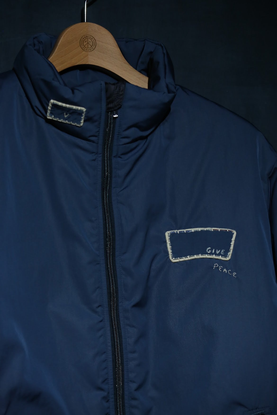 "GINZA EXCLUSIVE" H/W SHEEN NYLON ZIP UP JACKET PATCHWORK CUSTOM