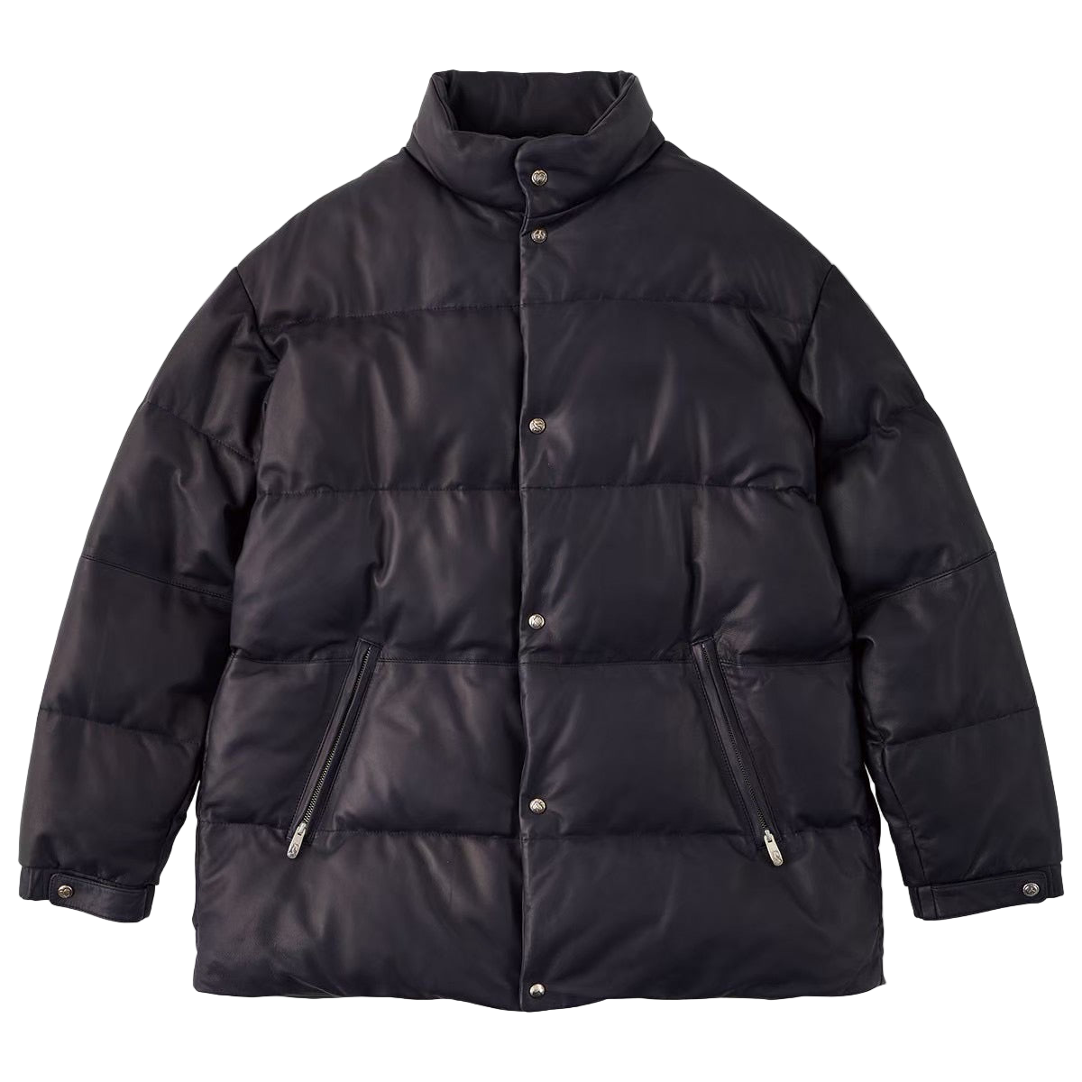 LEATHER DOWN JACKET W / LOVE & PEACE SILVER (ENTREFINO)