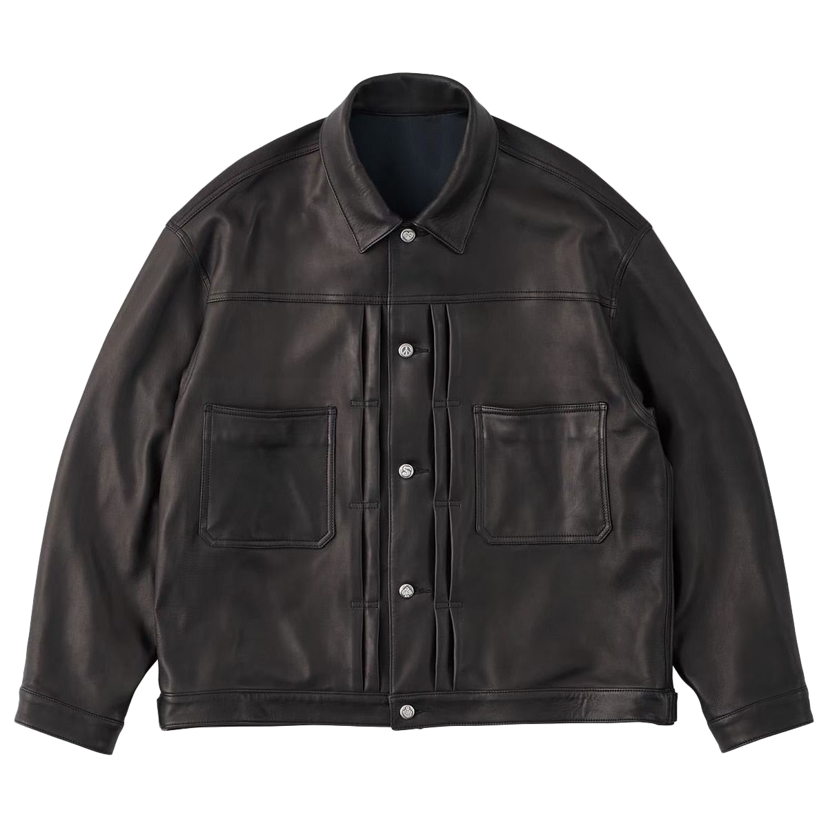 LEATHER JACKET W / SILVER BUTTONS (ENTREFINO)
