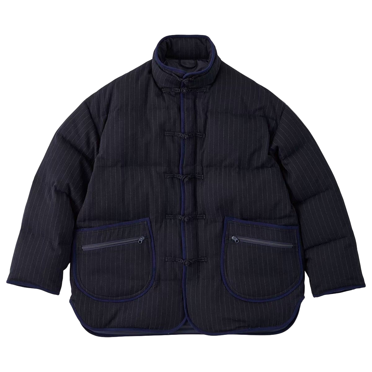 PIN STRIPE CHINESE DOWN JACKET
