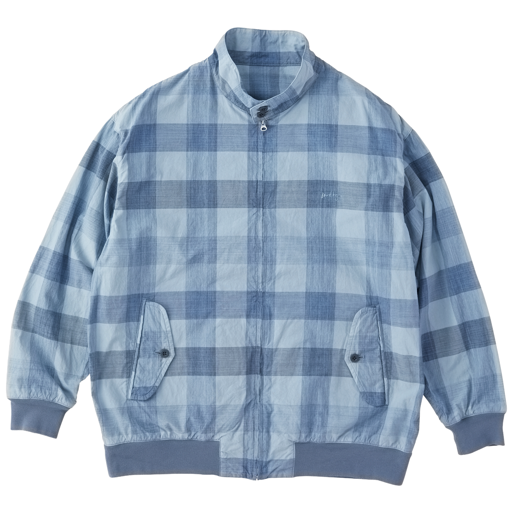 【美品】マッキントッシュ☆リネン　インディゴ　チェック　スイングトップ　ブルゾン H/W INDIGO CHECK SWING TOP
