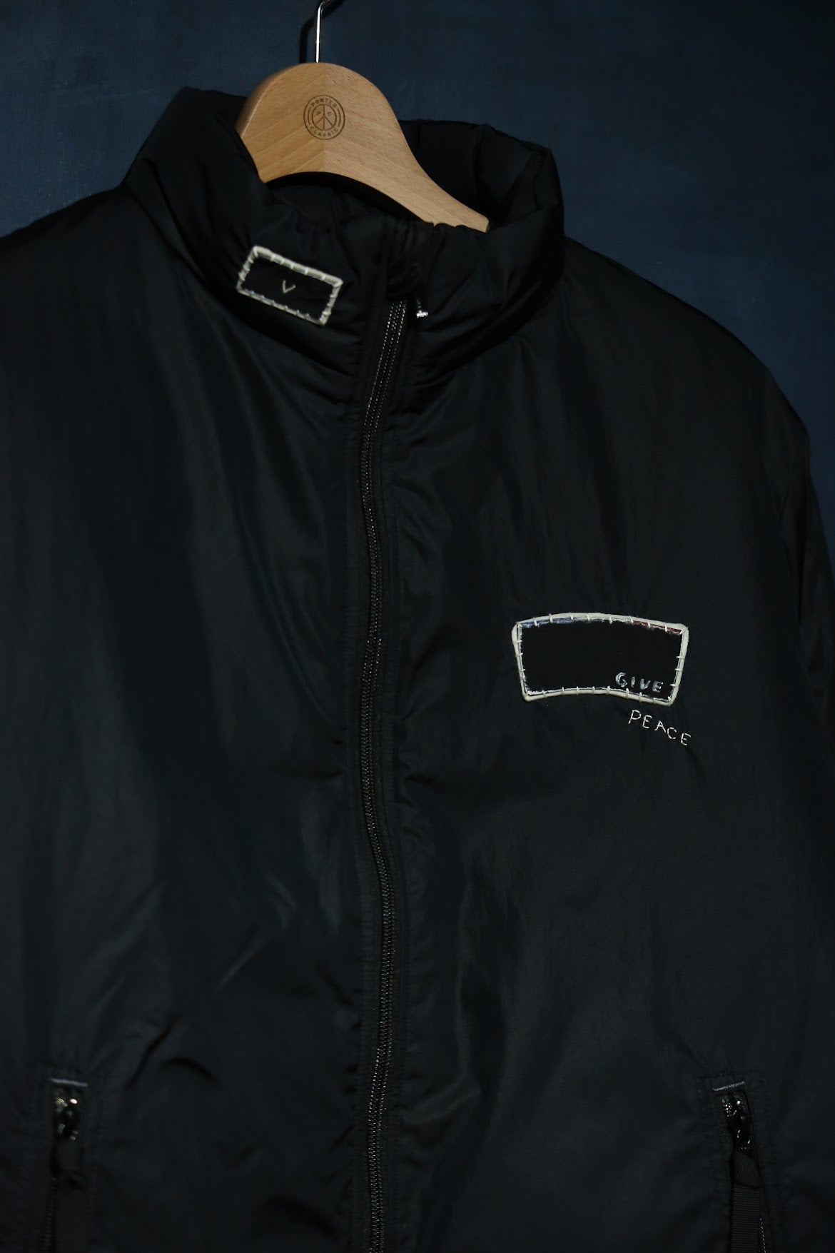 "GINZA EXCLUSIVE" H/W SHEEN NYLON ZIP UP JACKET PATCHWORK CUSTOM