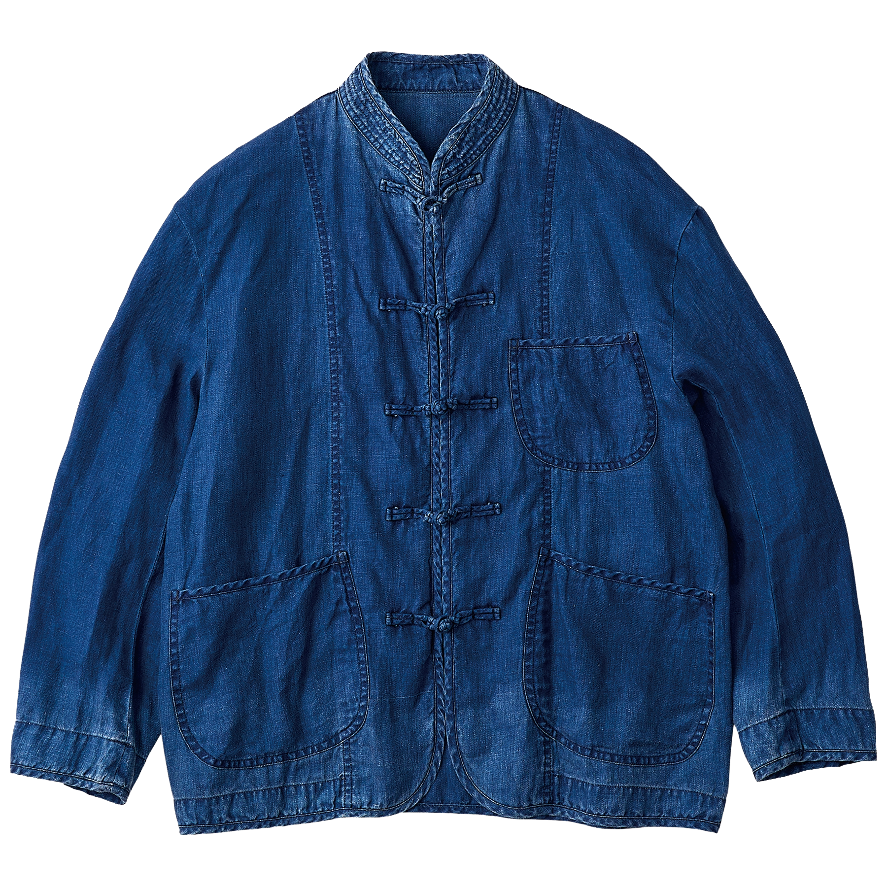 INDIGO LINEN CHINESE JACKET