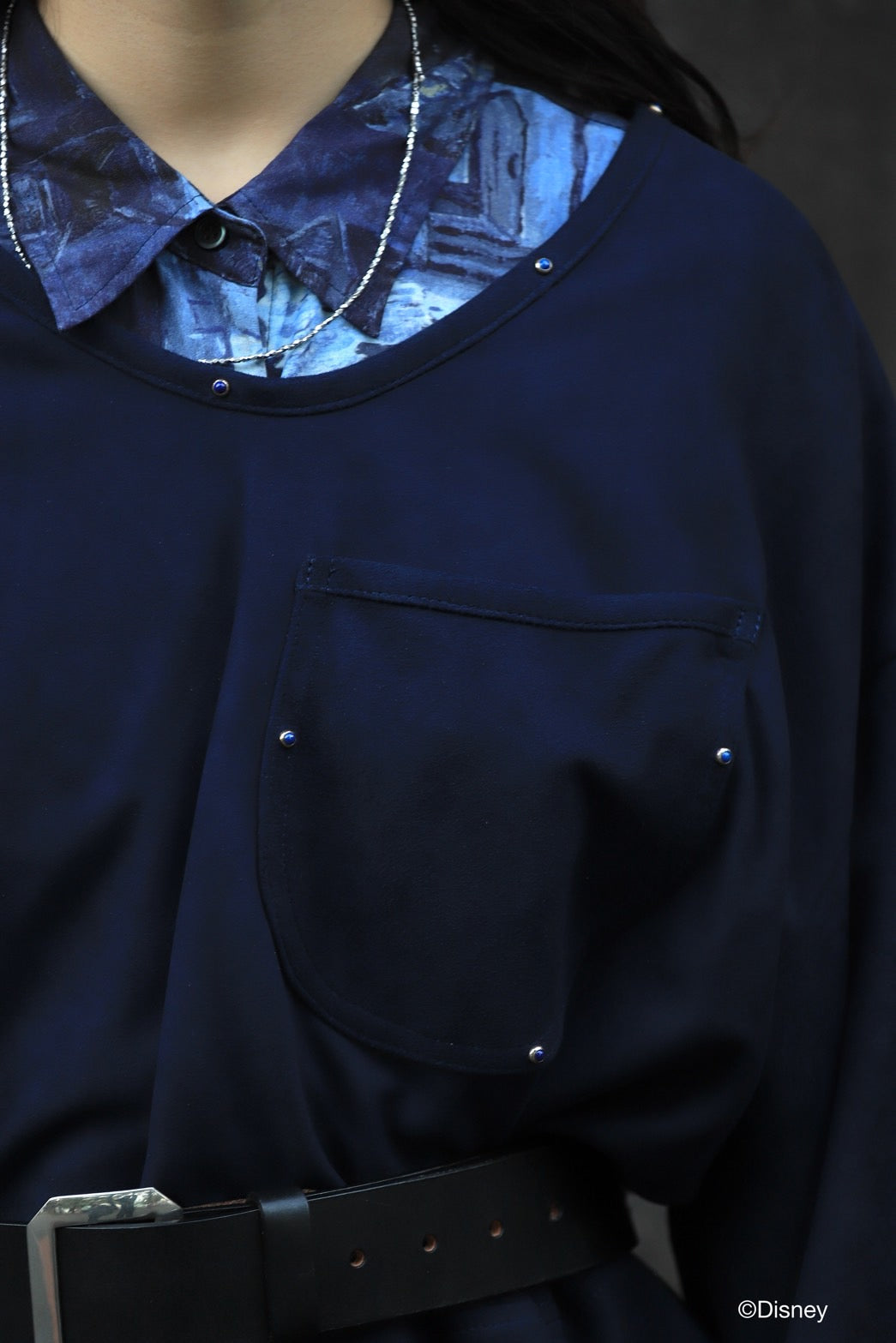 LEATHER SUEDE PULLOVER JACKET W / LAPIS & SILVER (ENTREFINO)