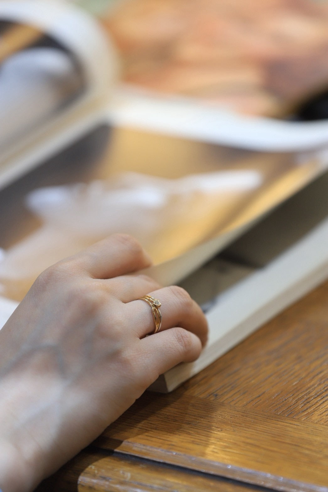 HEART DIAMOND NEEDLE RING Ⅱ