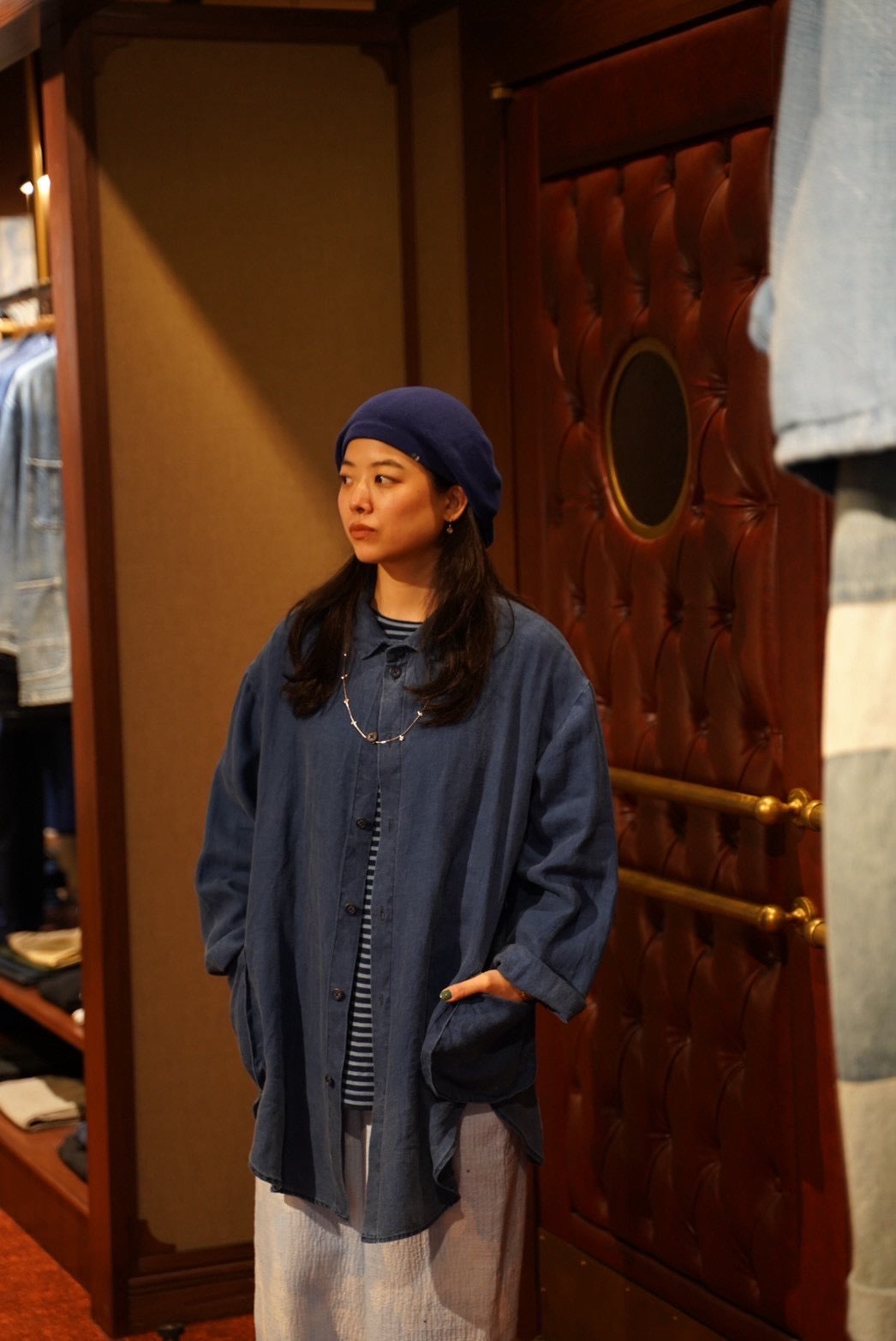 INDIGO LINEN SHIRT JACKET