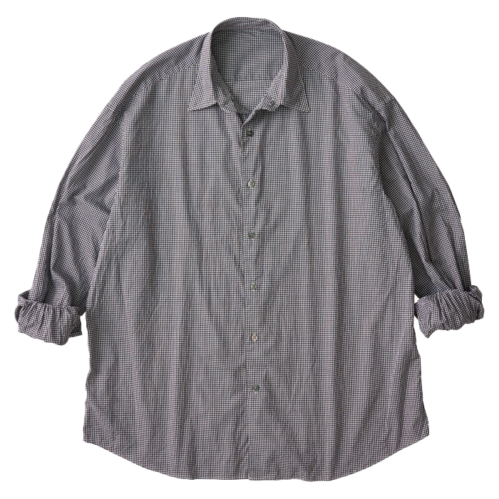 DIRECTOR’S GINGHAM CHECK  SHIRT (PC ORIGINAL 140/2) W/GOLD CUFFLINKS