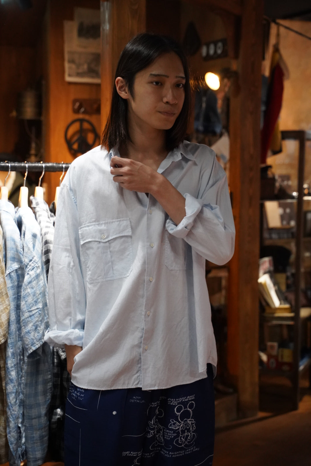 ROLL UP COTTON LINEN SHIRT (ALUMO)