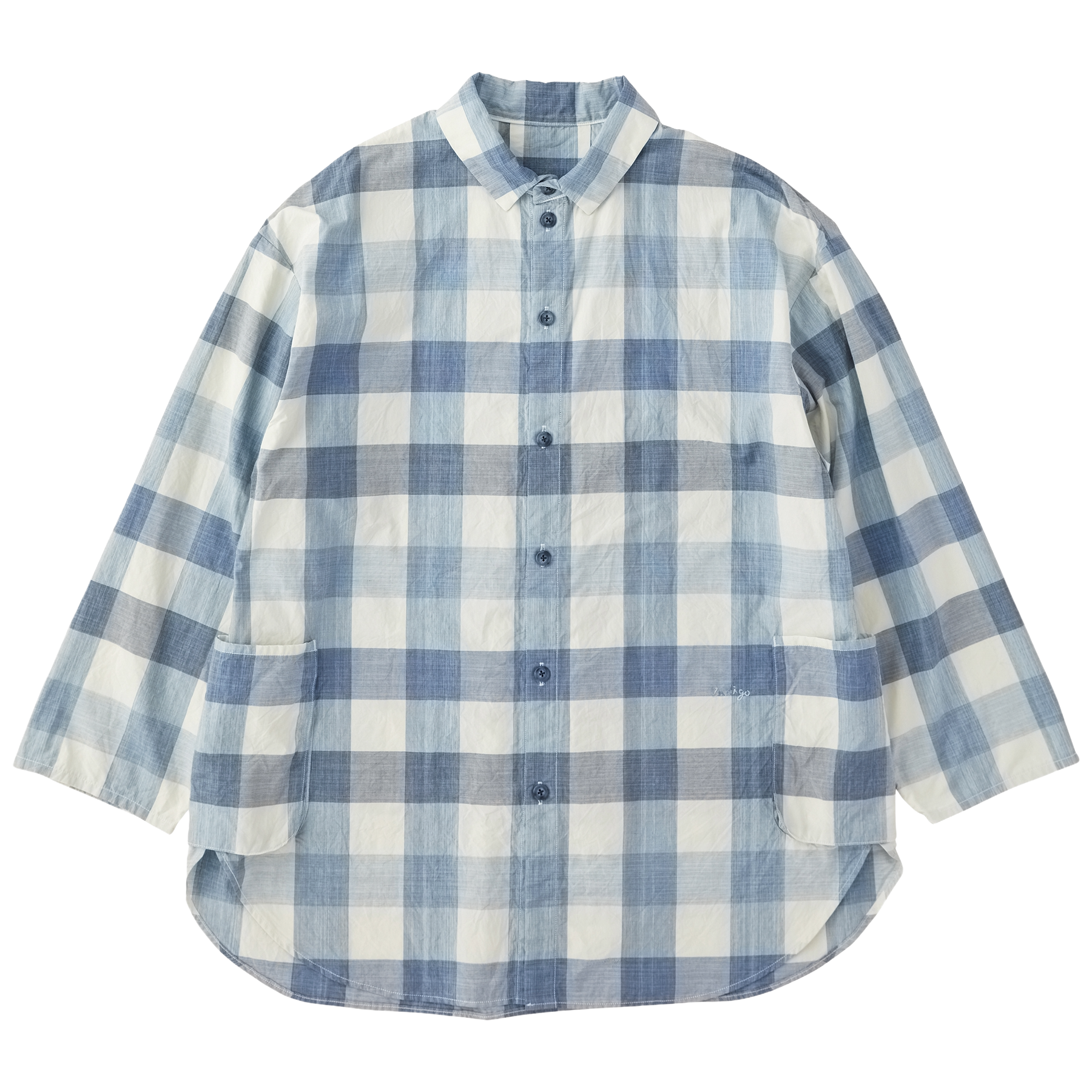 H/W INDIGO CHECK SHIRT JACKET