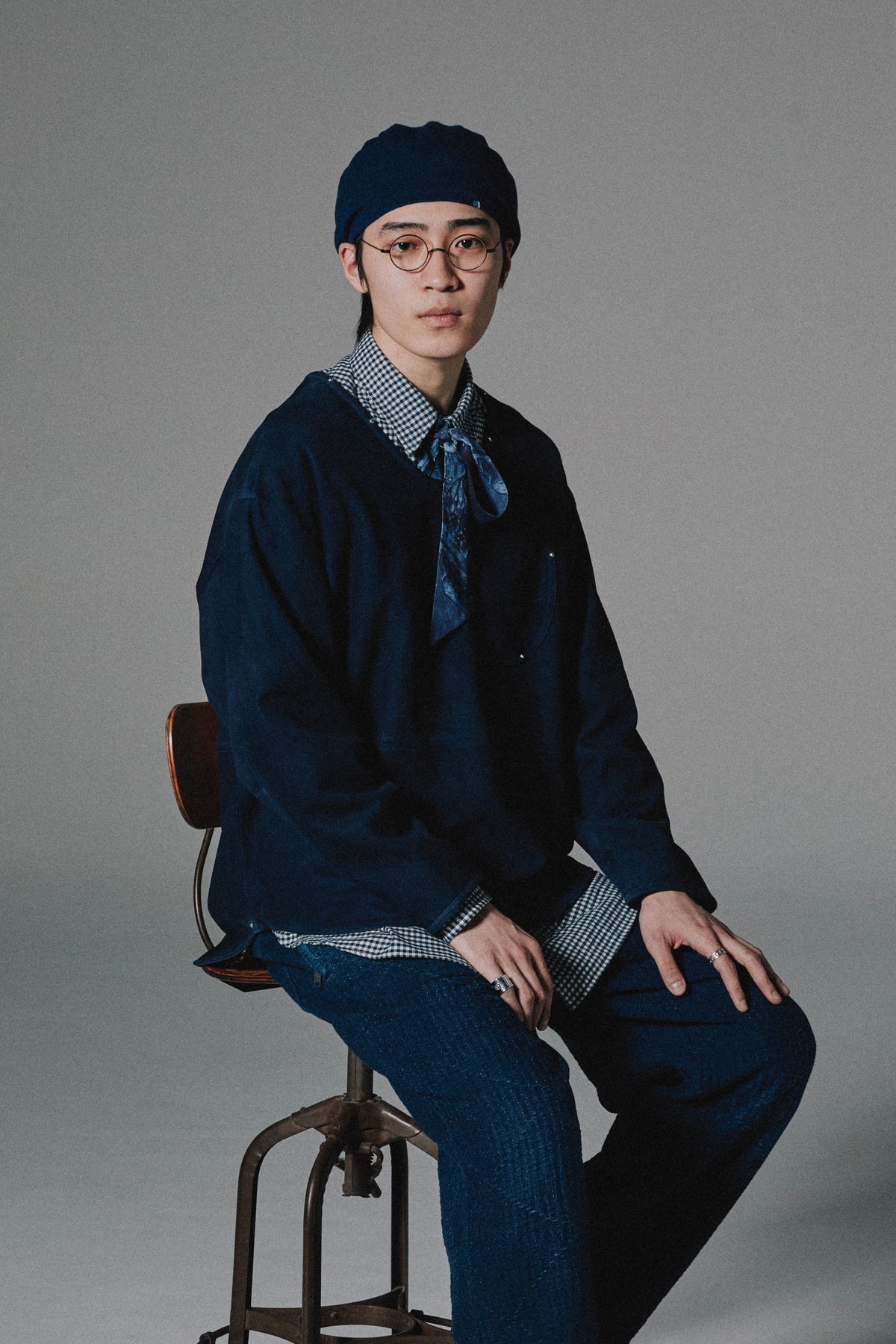 LEATHER SUEDE PULLOVER JACKET W / LAPIS & SILVER (ENTREFINO)