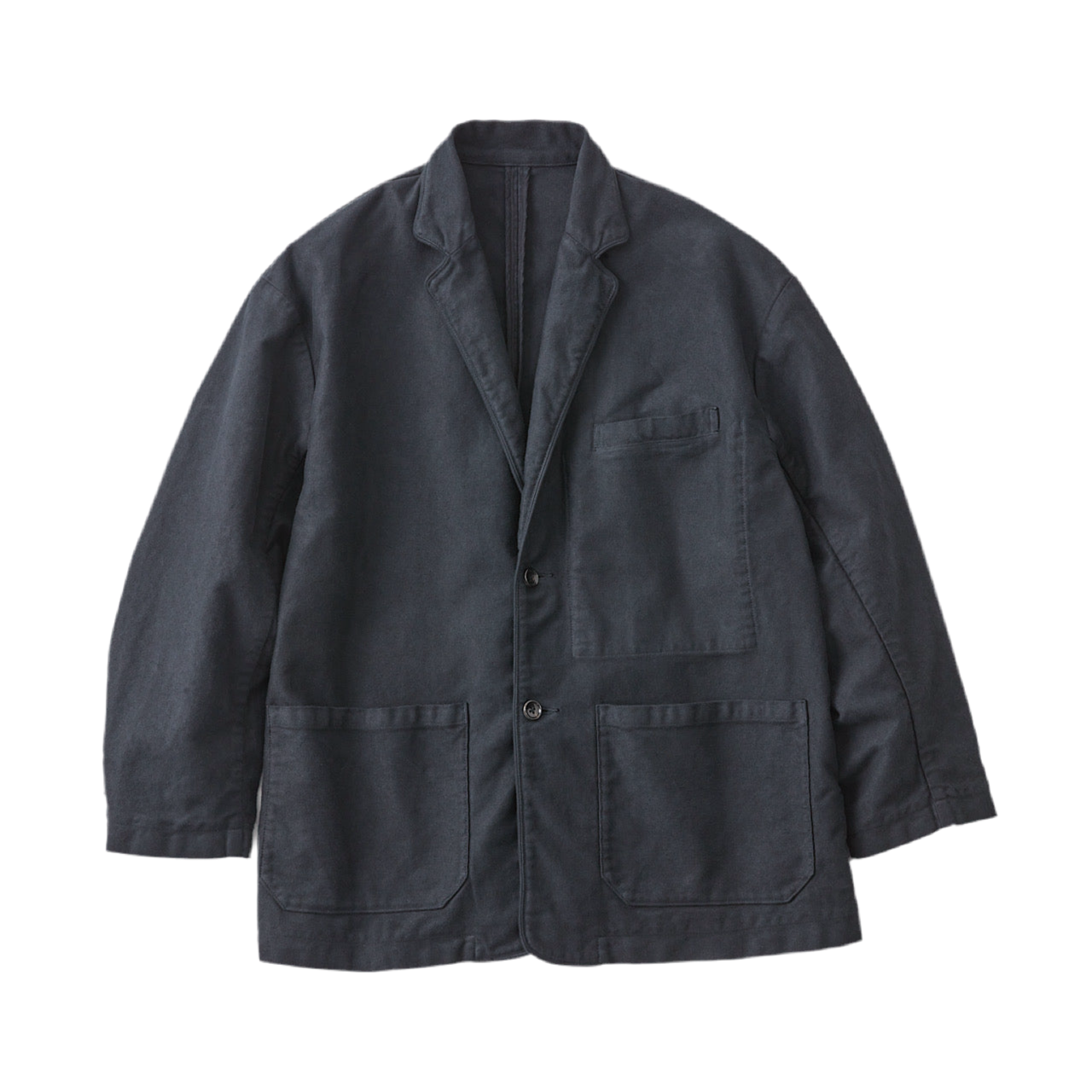 Porter Classic - MOLESKIN NO-COLLAR JACKET - BLACK ポーター
