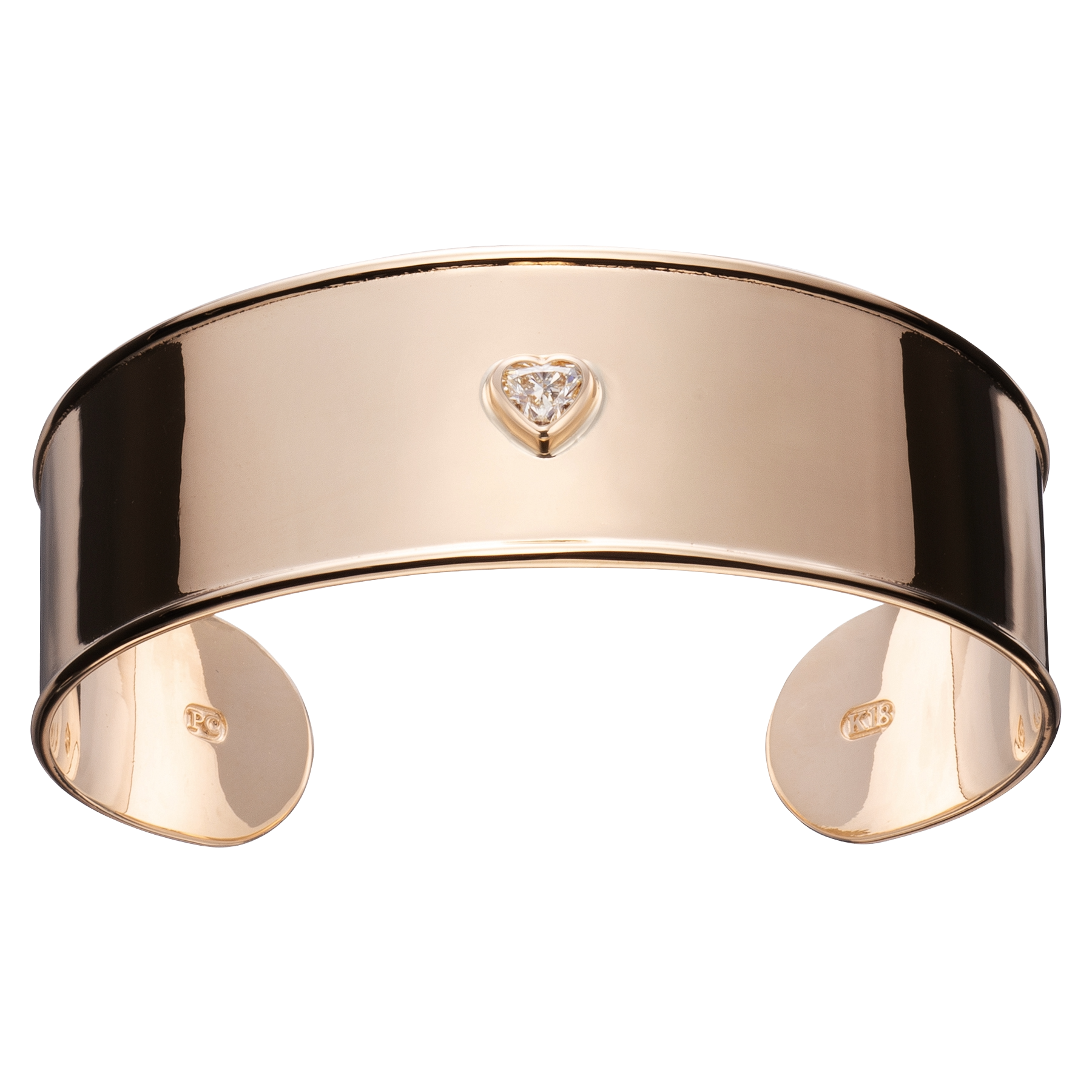 "GINZA EXCLUSIVE" HEART DIAMOND GOLD BANGLE