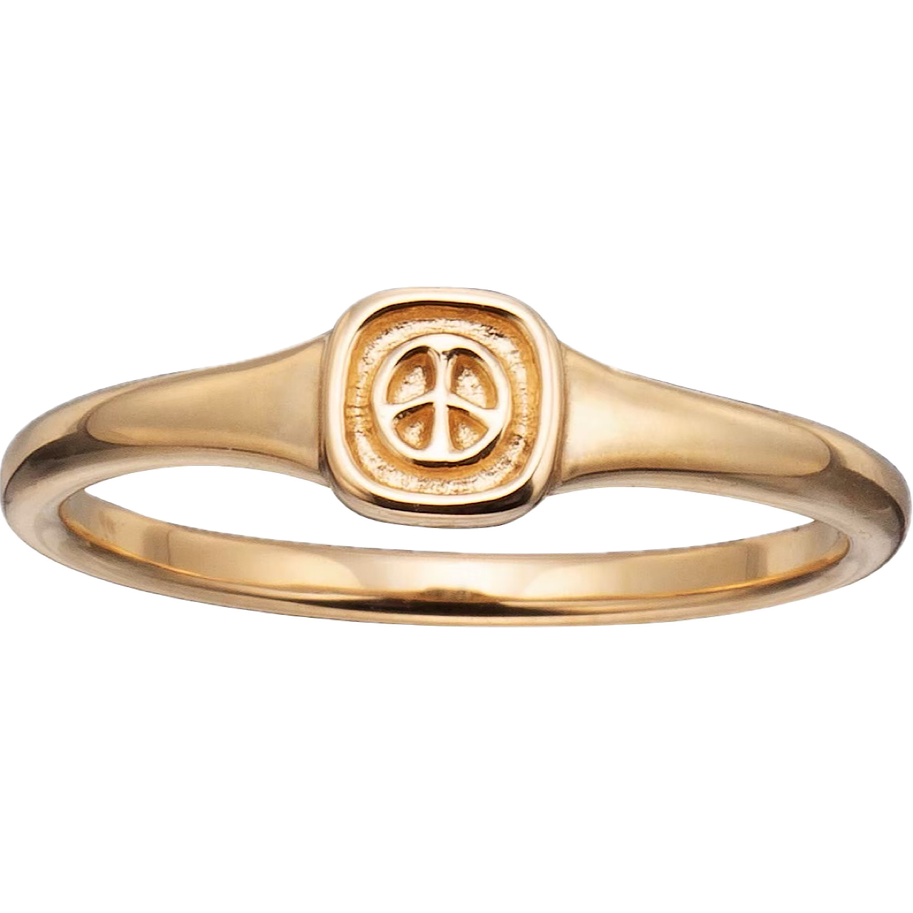 PEACE SIGNET GOLD RING