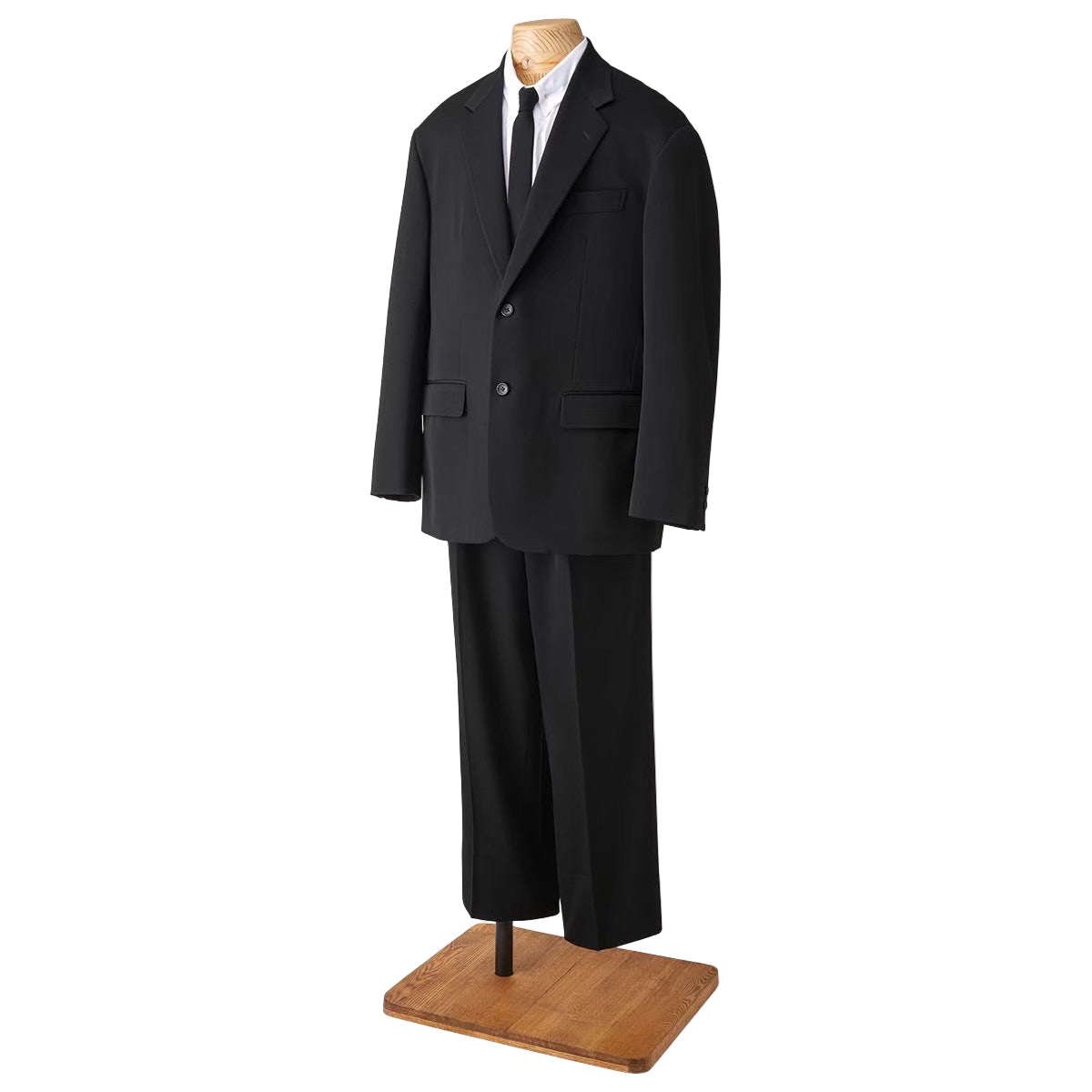 BLACK GABARDINE TAILORED SUIT
