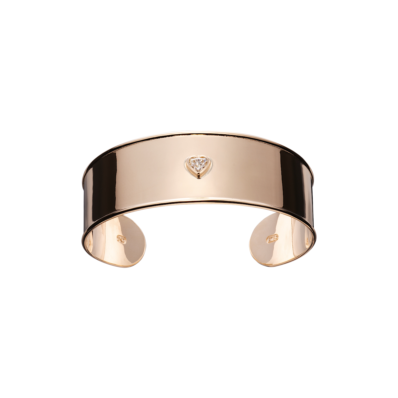 "GINZA EXCLUSIVE" HEART DIAMOND GOLD BANGLE