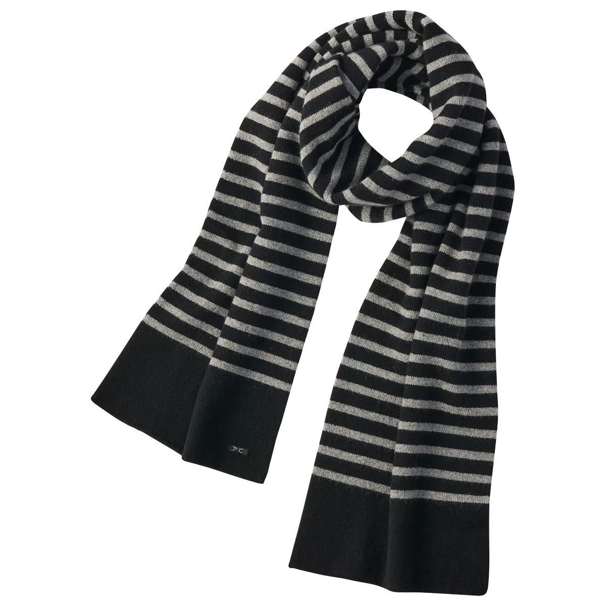 CASHMERE KNIT BORDER STOLE (BABY CASH)