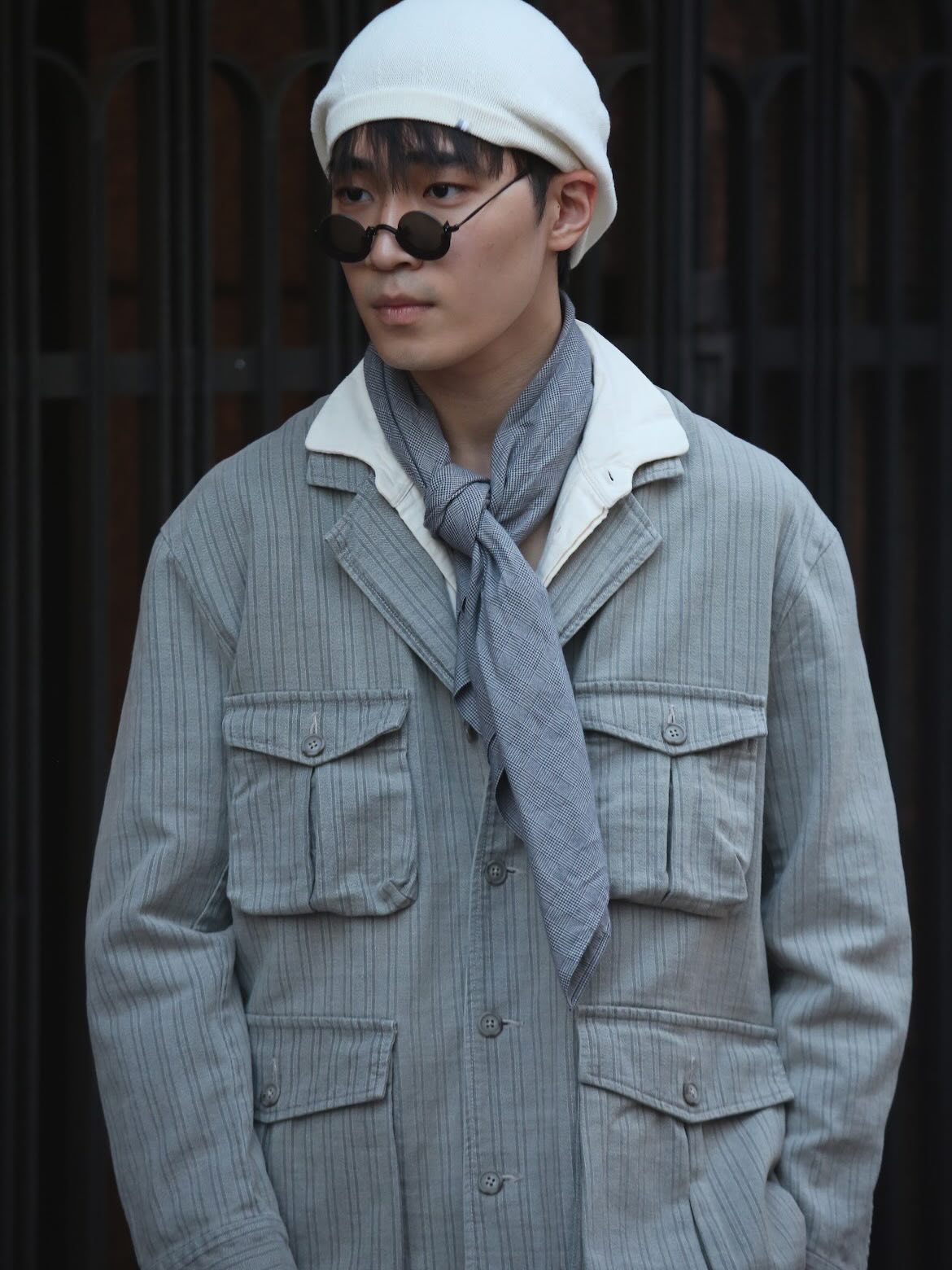 FADED STRIPE BINGHAM JACKET