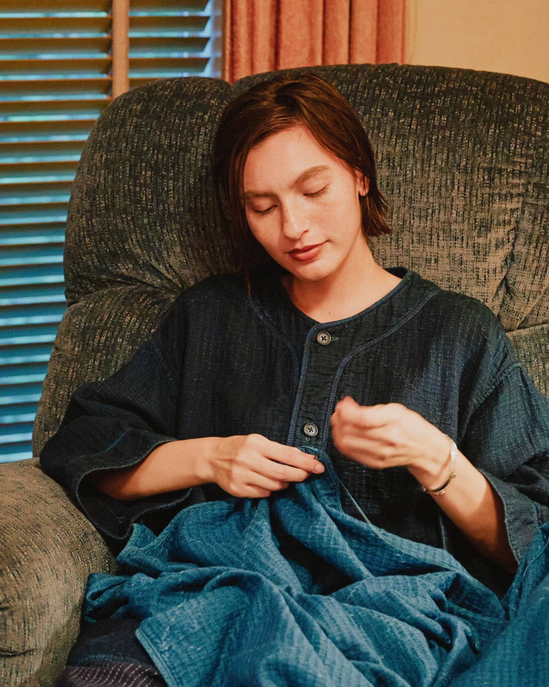 SEA ISLAND SASHIKO BASEBALL SHIRT (LIMITED)