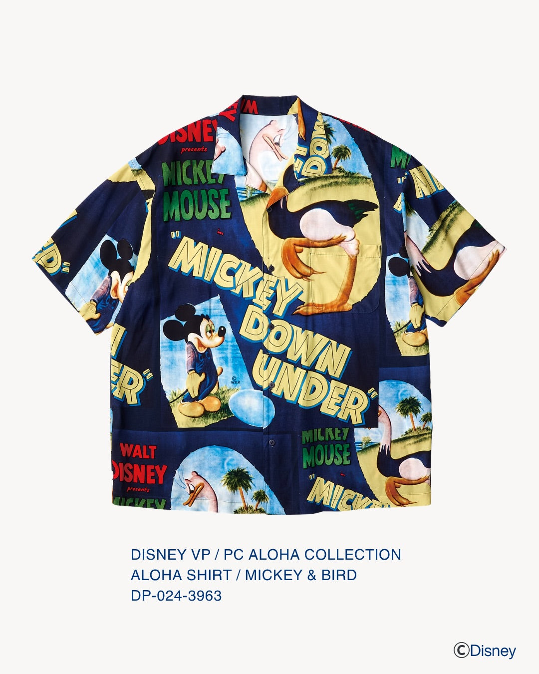 DISNEY VP / PC ALOHA COLLECTION ALOHA SHIRT / MICKEY & BIRD