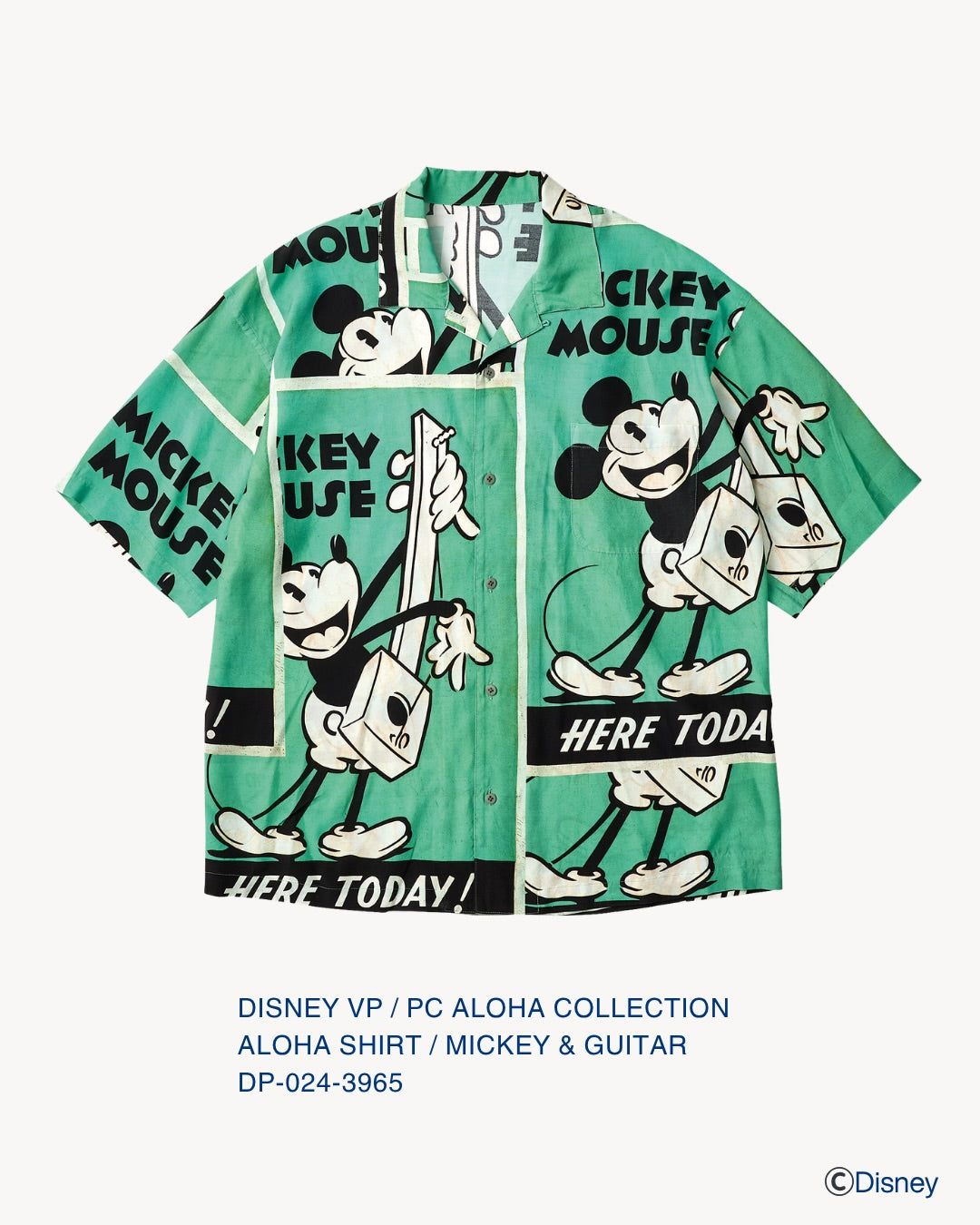 DISNEY VP / PC ALOHA COLLECTION ALOHA SHIRT / MICKEY & GUITAR