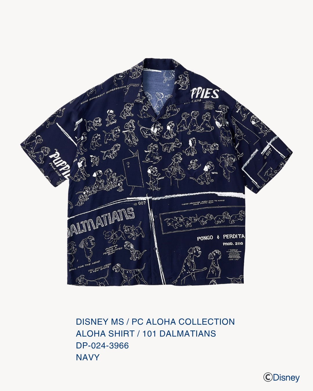 DISNEY MS / PC ALOHA COLLECTION ALOHA SHIRT / 101 DALMATIANS
