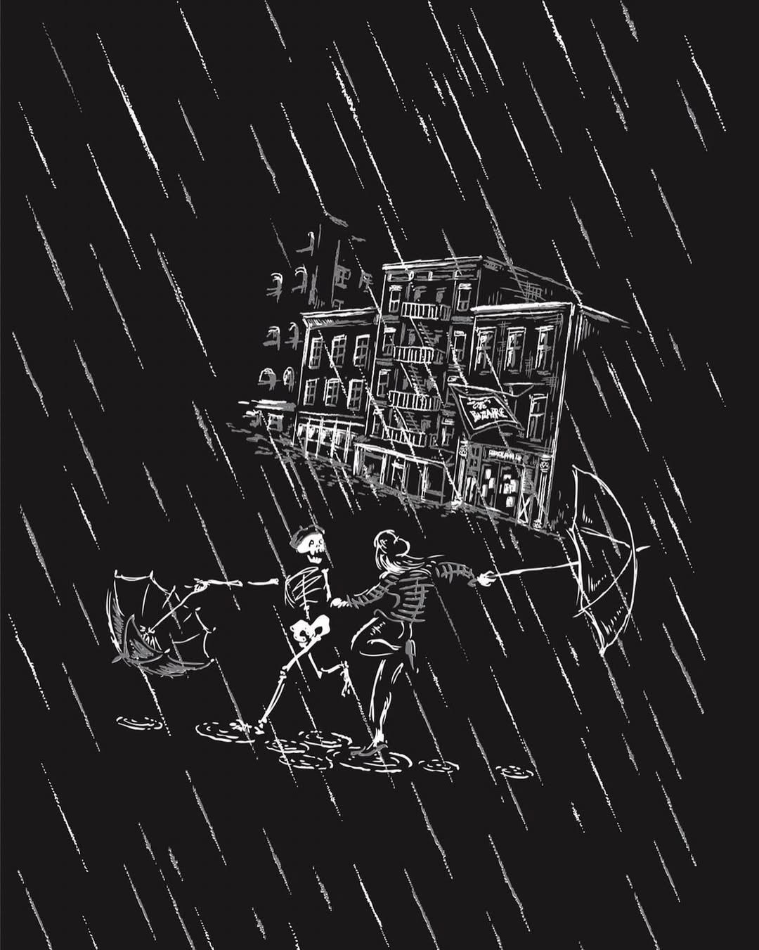 "BEAT SKULL IN THE RAIN" SHIRT