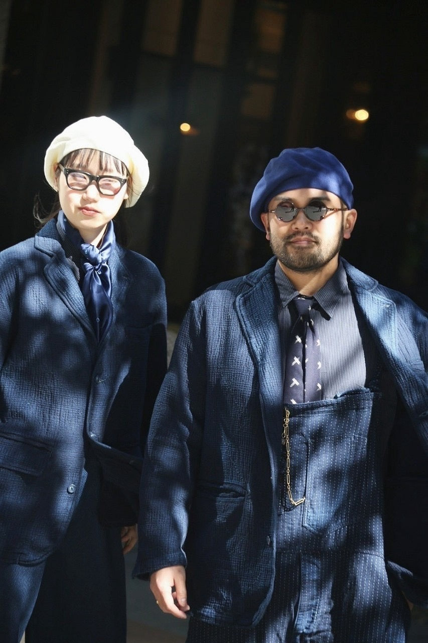 SASHIKO STRIPE OVERALLS WATCH CHAIN ITEM