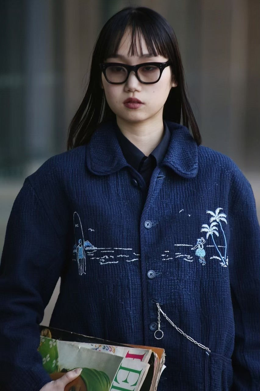 NEW SASHIKO LIGHT OLD HAWAII FRENCH JACKET WATCH CHAIN ITEM