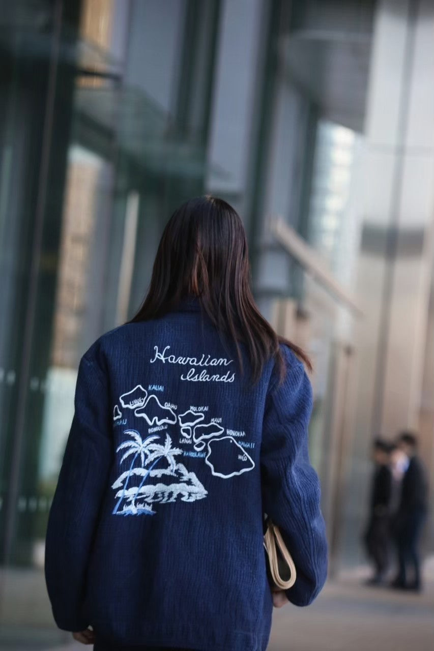 NEW SASHIKO LIGHT OLD HAWAII FRENCH JACKET WATCH CHAIN ITEM