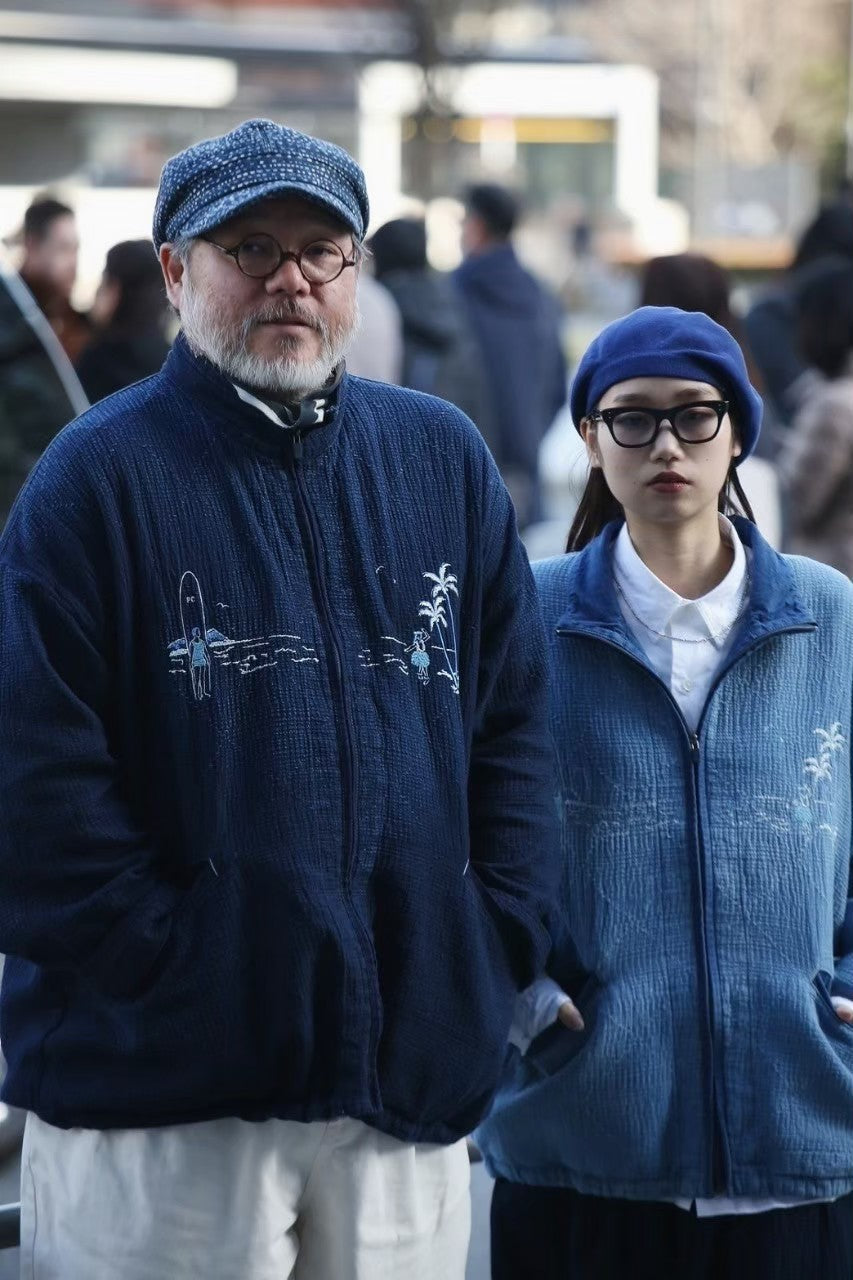 NEW SASHIKO LIGHT OLD HAWAII ZIP UP JACKET