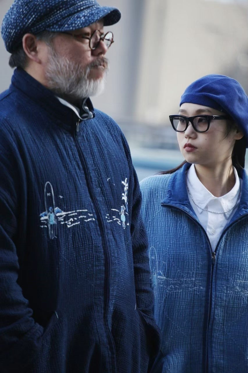 NEW SASHIKO LIGHT OLD HAWAII ZIP UP JACKET