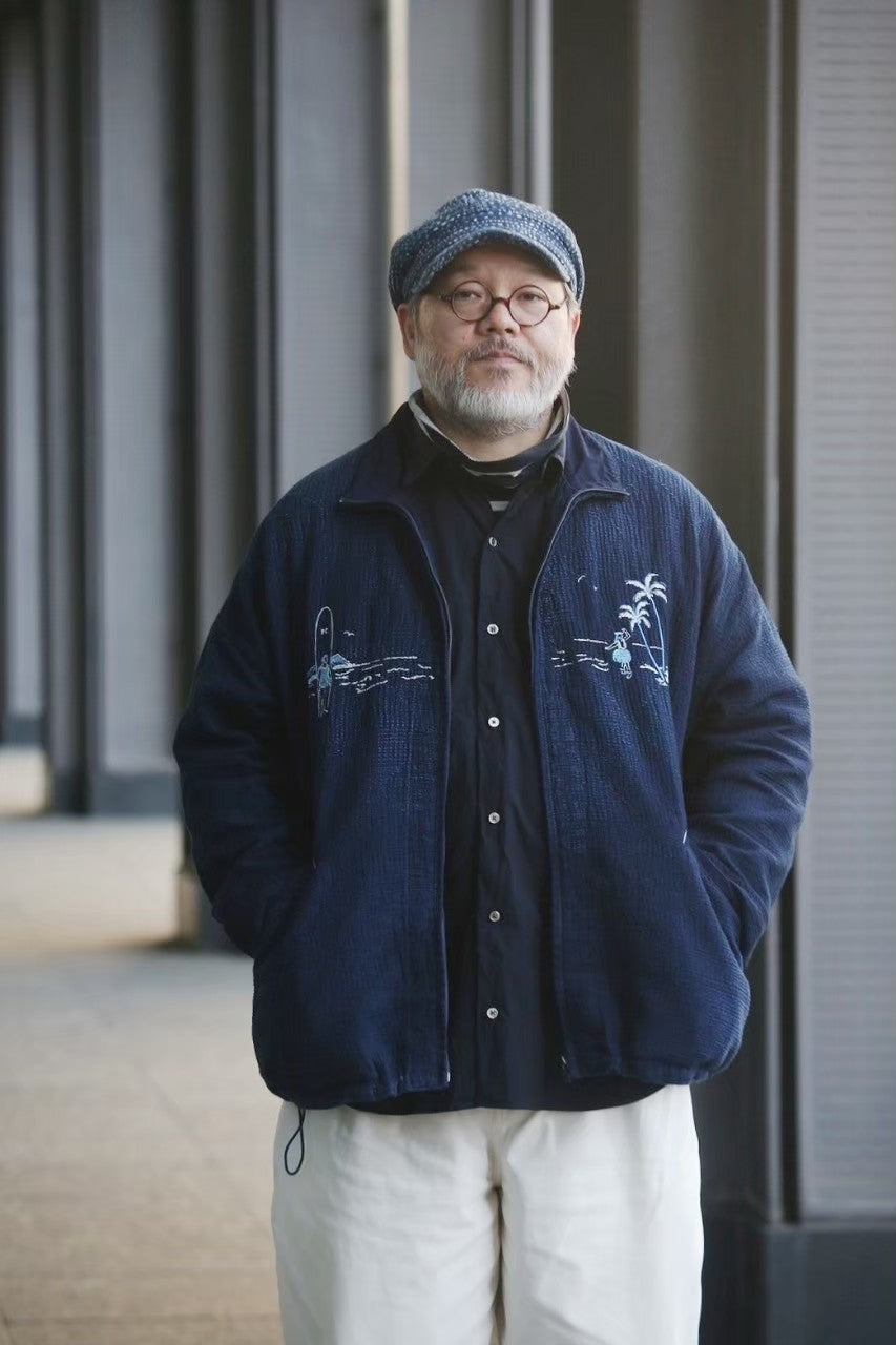 NEW SASHIKO LIGHT OLD HAWAII ZIP UP JACKET