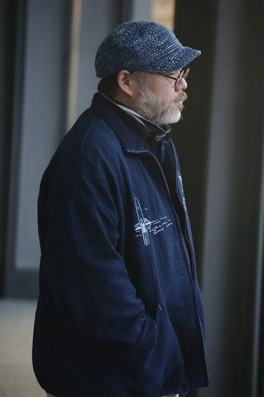 NEW SASHIKO LIGHT OLD HAWAII ZIP UP JACKET