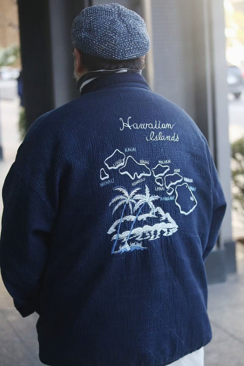 NEW SASHIKO LIGHT OLD HAWAII ZIP UP JACKET
