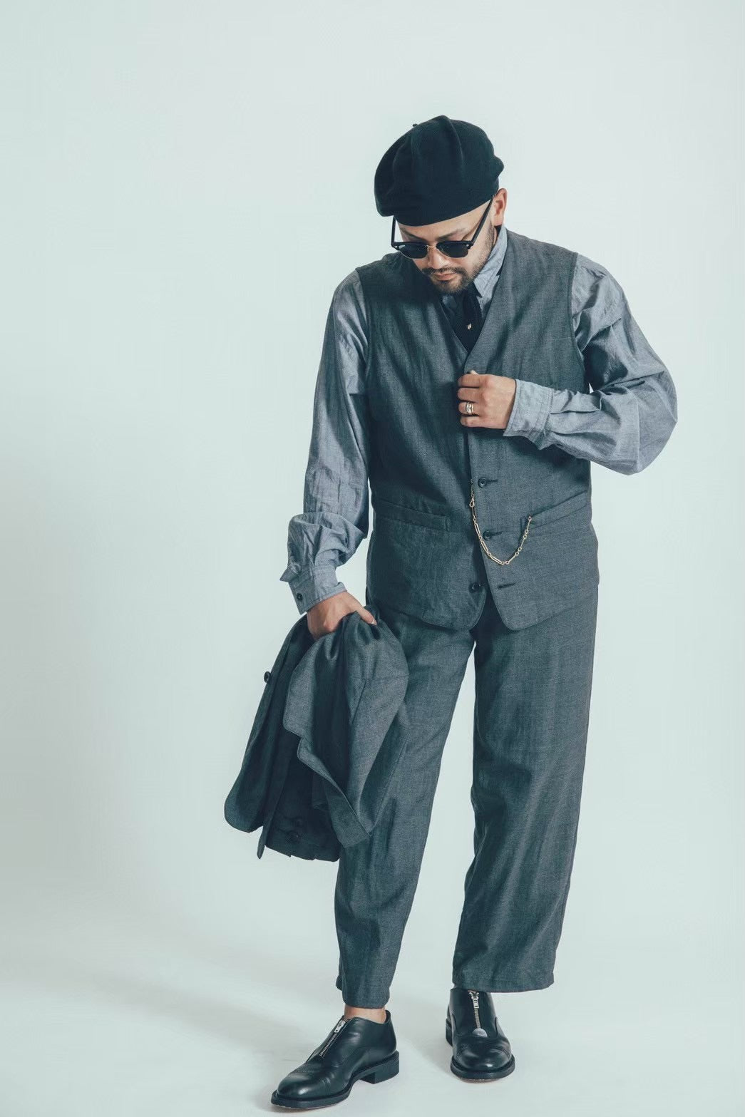 H/W KNIT BERET (TRICOLORE)