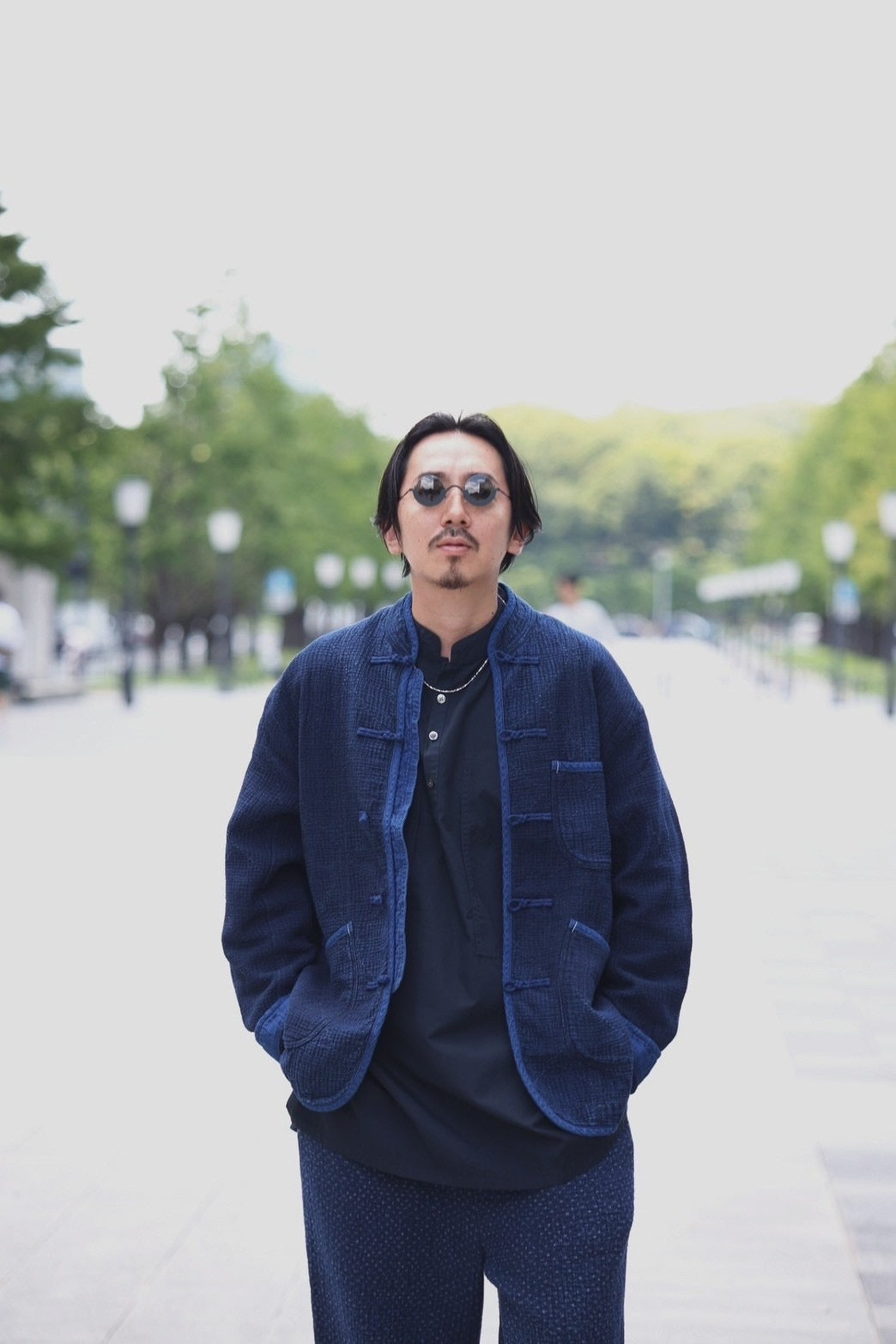 NEW SASHIKO LIGHT CHINESE JACKET -2024AW-